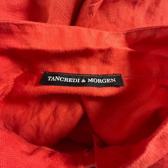 Tancredi & Morgen Womens Red Mandarin Collar Button-Front Jacket with Pockets - Picture 4 of 8
